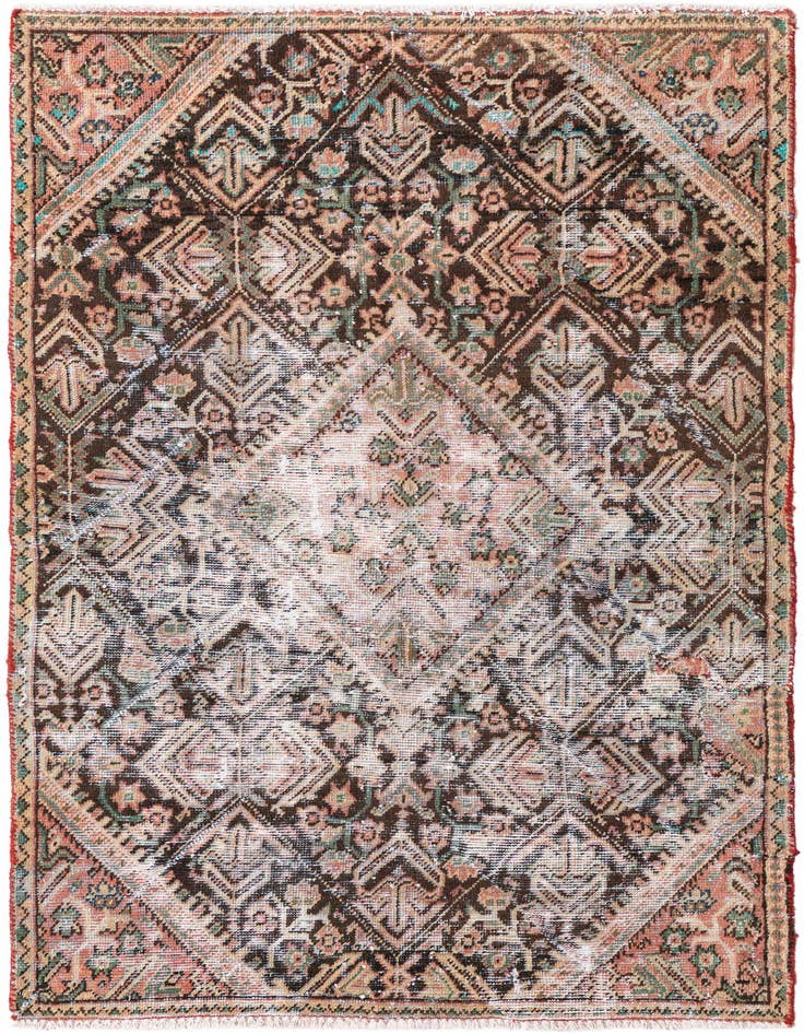 Detail image of 3' 3 x 5' 8 Hand Knotted Ultra Vintage Persian Wool Rug
