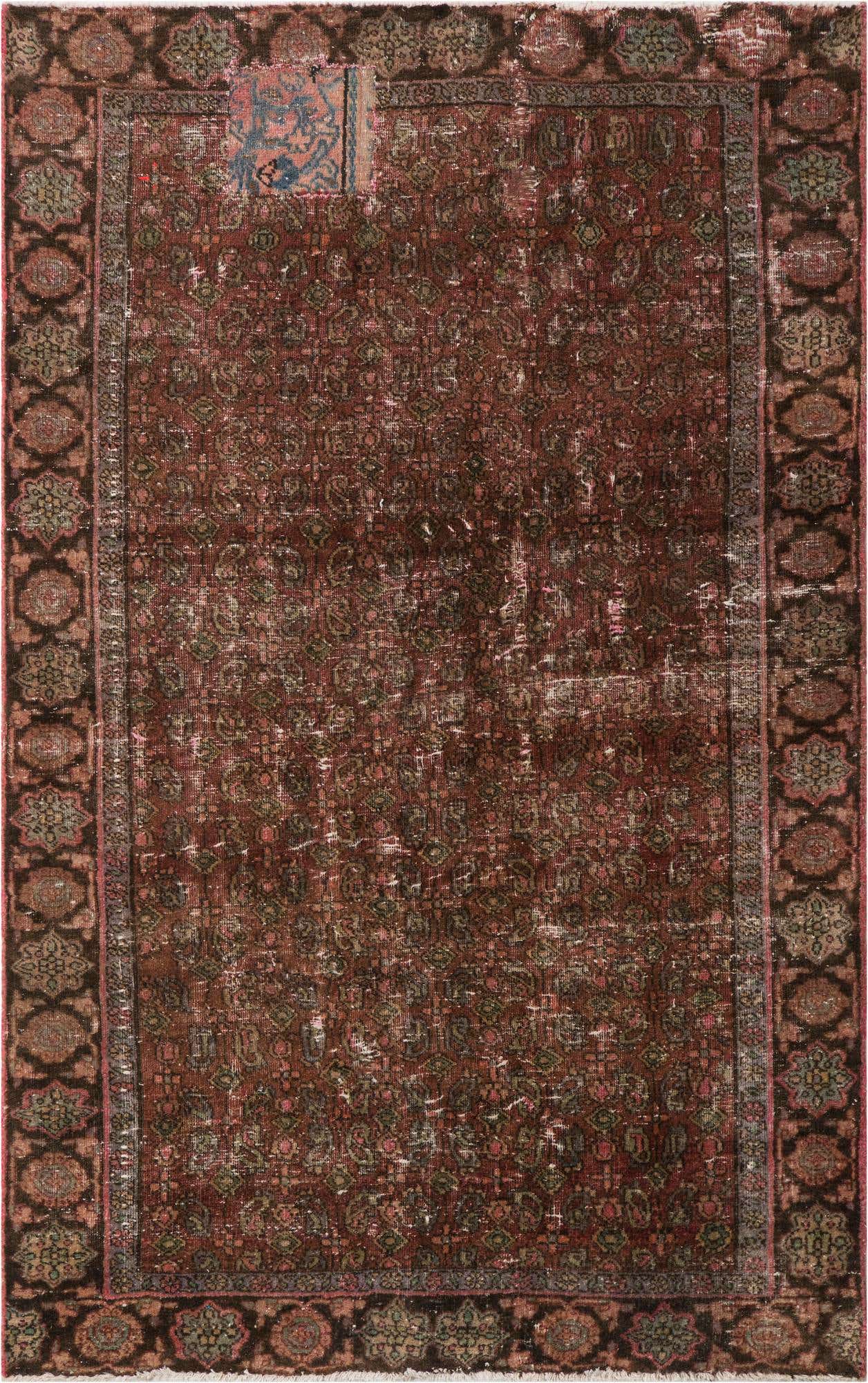 4' x 6' 3 Hand Knotted Ultra Vintage Persian Wool Rug