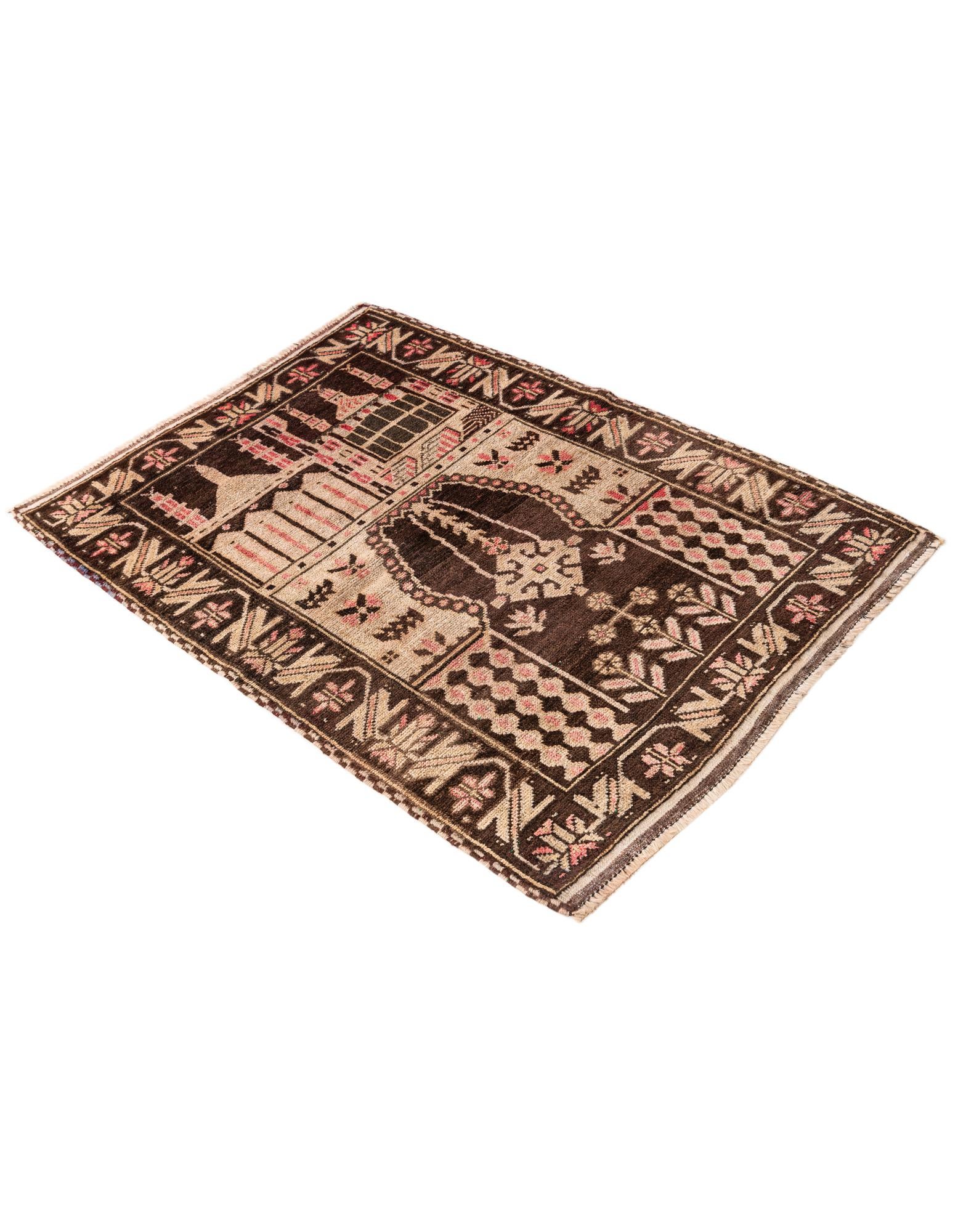 3' 3 x 4' 7 Hand Knotted Ultra Vintage Persian Wool Rug