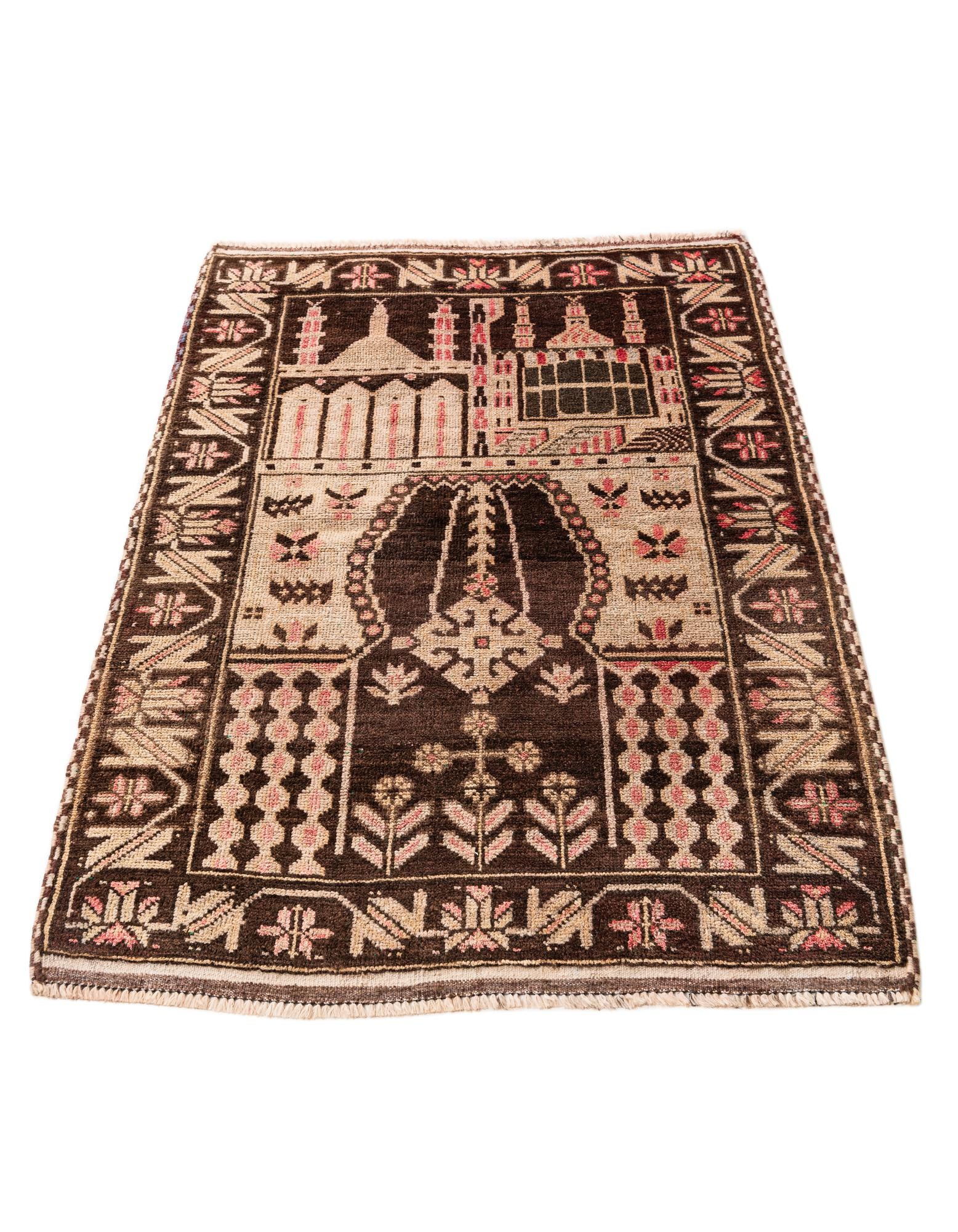 3' 3 x 4' 7 Hand Knotted Ultra Vintage Persian Wool Rug