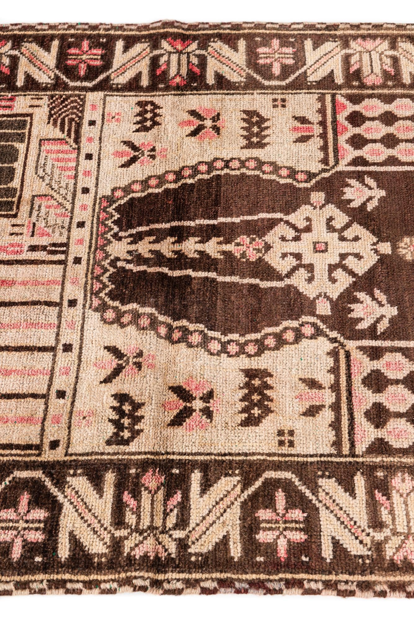 3' 3 x 4' 7 Hand Knotted Ultra Vintage Persian Wool Rug