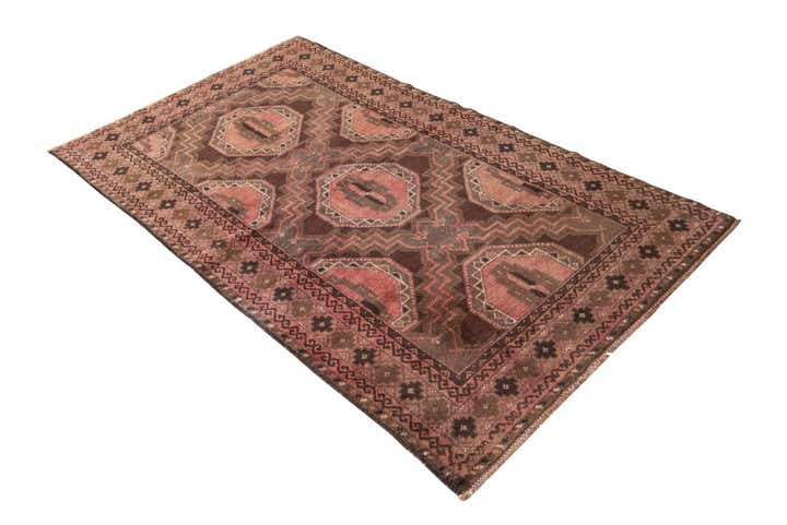 3' 6 x 6' 4 Hand Knotted Ultra Vintage Persian Wool Rug