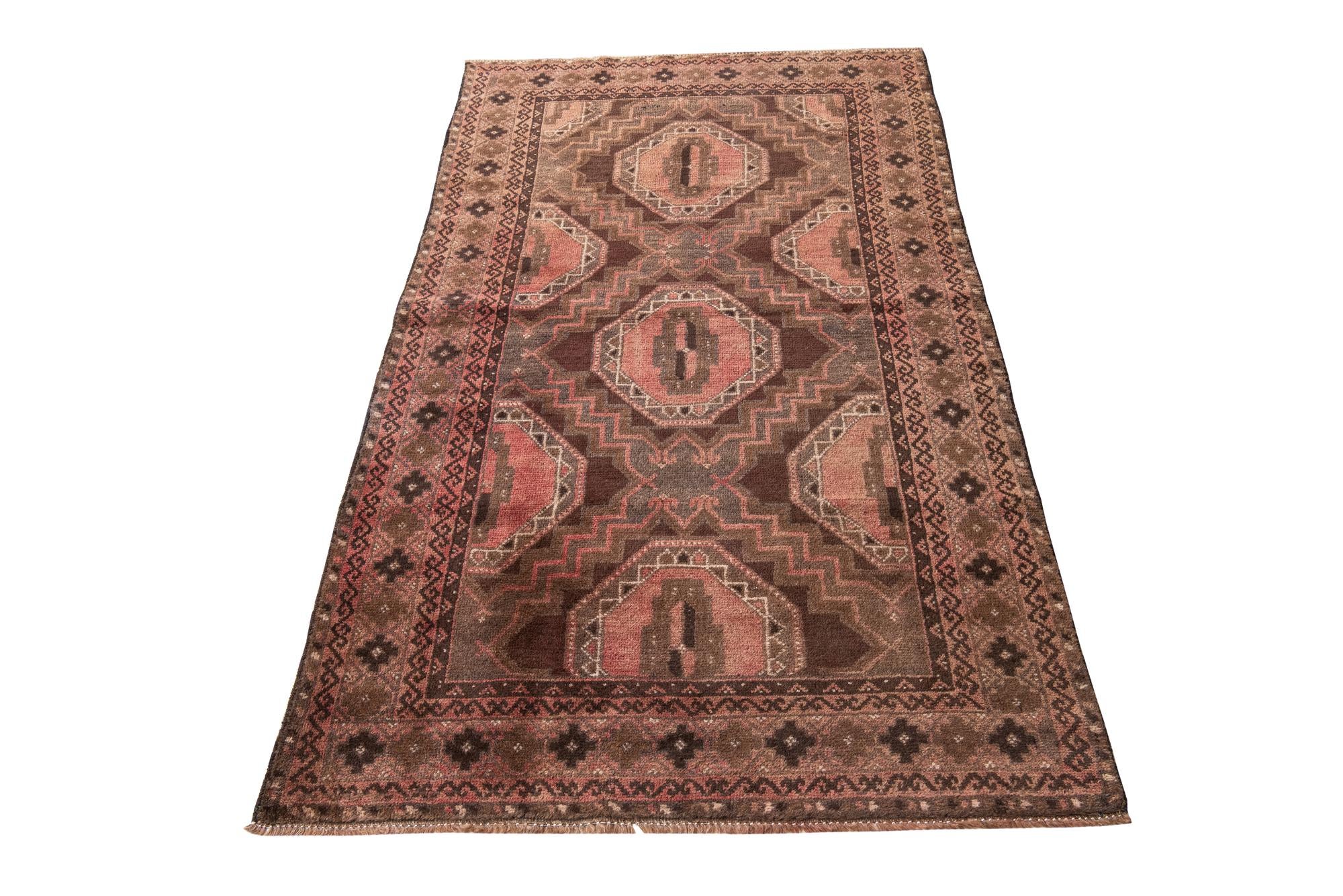 3' 6 x 6' 4 Hand Knotted Ultra Vintage Persian Wool Rug