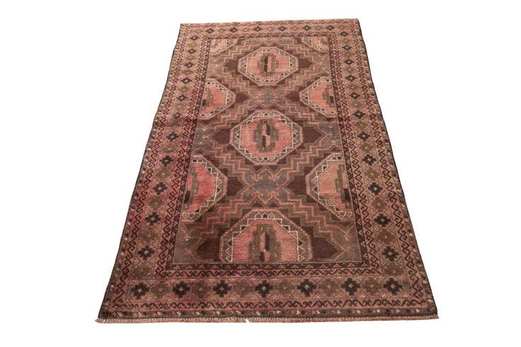 Detail image of 3' 6 x 6' 4 Hand Knotted Ultra Vintage Persian Wool Rug