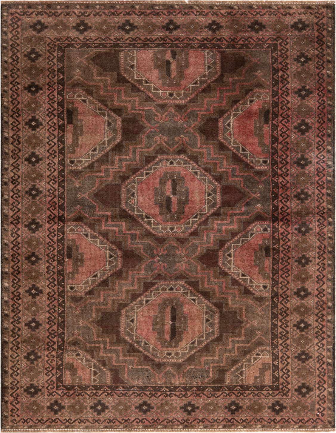 Primary image 3' 6 x 6' 4  Hand Knotted Ultra Vintage Persian Wool Rug