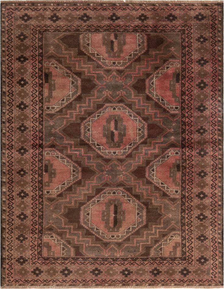 Detail image of 3' 6 x 6' 4 Hand Knotted Ultra Vintage Persian Wool Rug