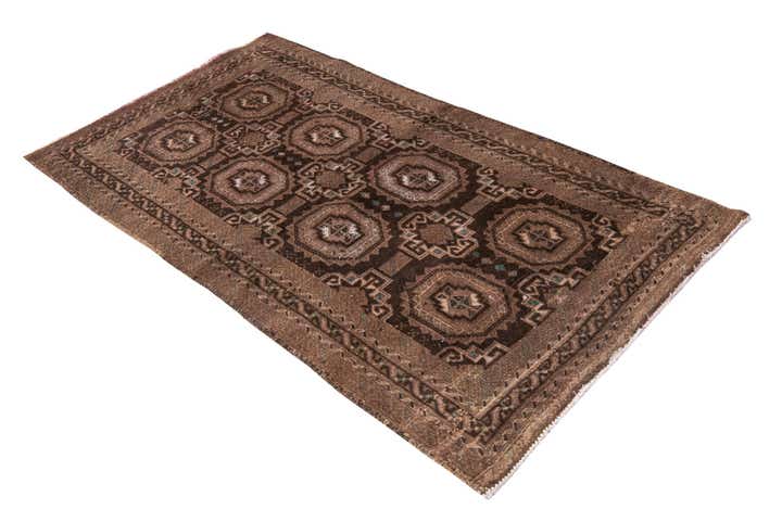 3' 5 x 6' 5 Hand Knotted Ultra Vintage Persian Wool Rug