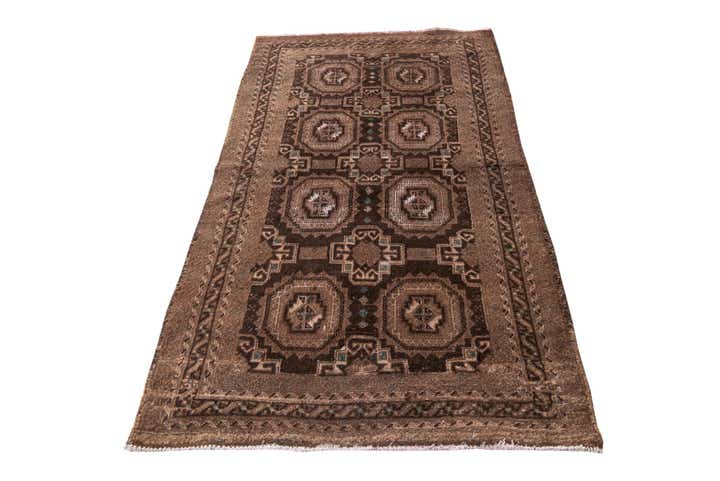 3' 5 x 6' 5 Hand Knotted Ultra Vintage Persian Wool Rug