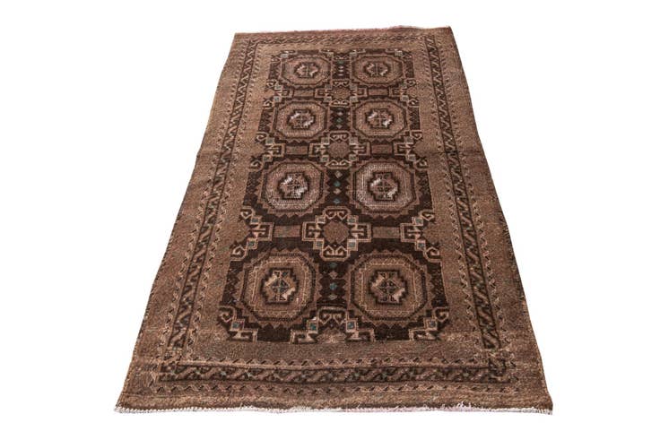 Detail image of 3' 5 x 6' 5 Hand Knotted Ultra Vintage Persian Wool Rug