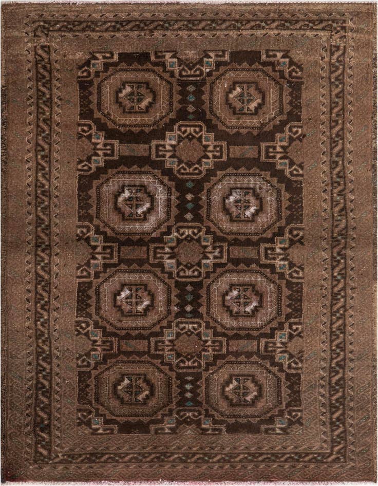 Detail image of 3' 5 x 6' 5 Hand Knotted Ultra Vintage Persian Wool Rug