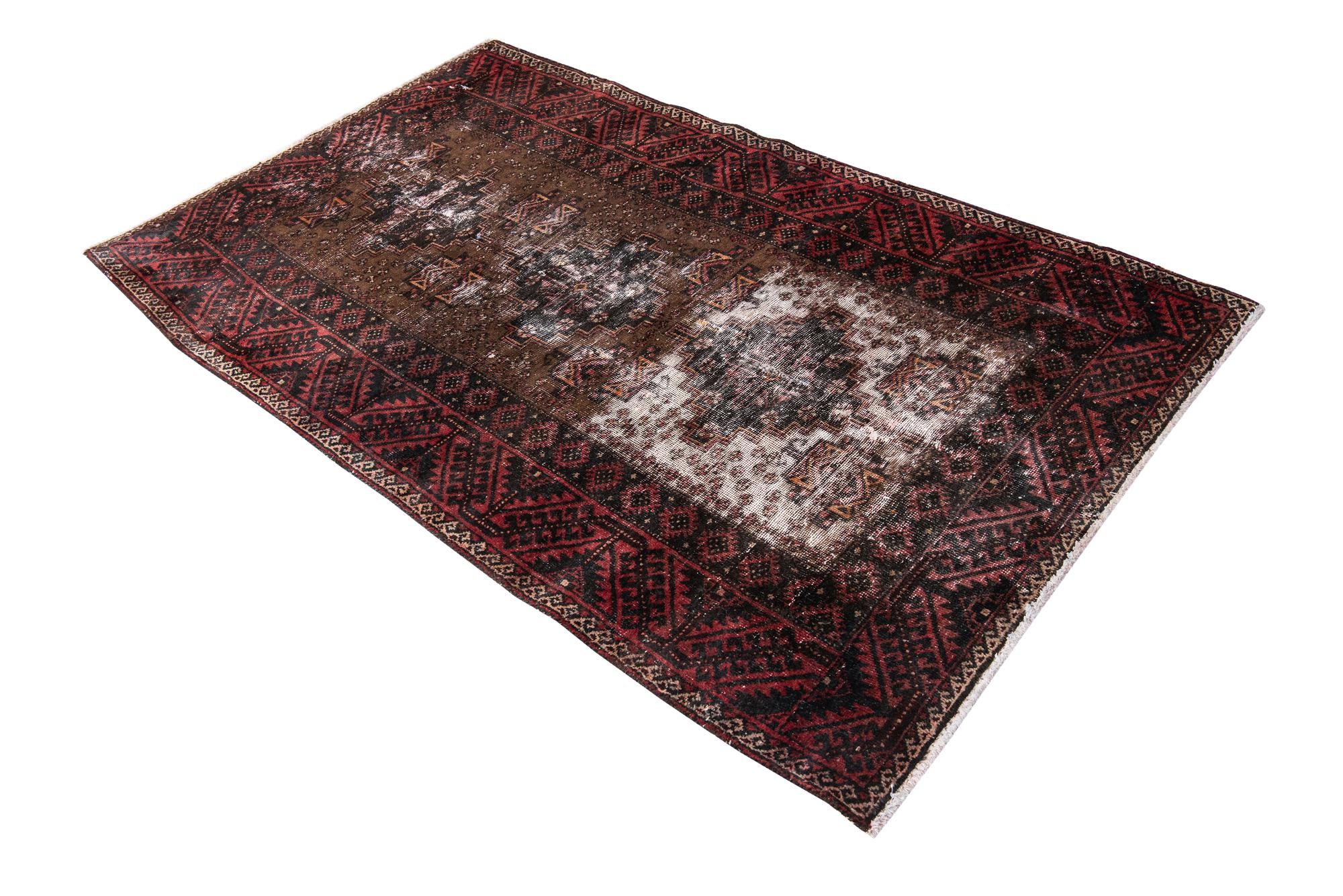 3' 9 x 6' 4 Hand Knotted Ultra Vintage Persian Wool Rug