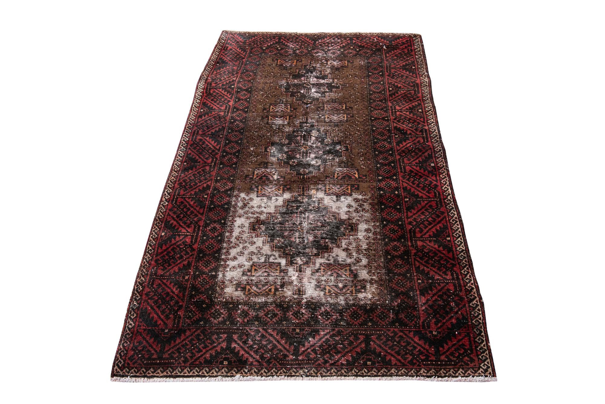 3' 9 x 6' 4 Hand Knotted Ultra Vintage Persian Wool Rug
