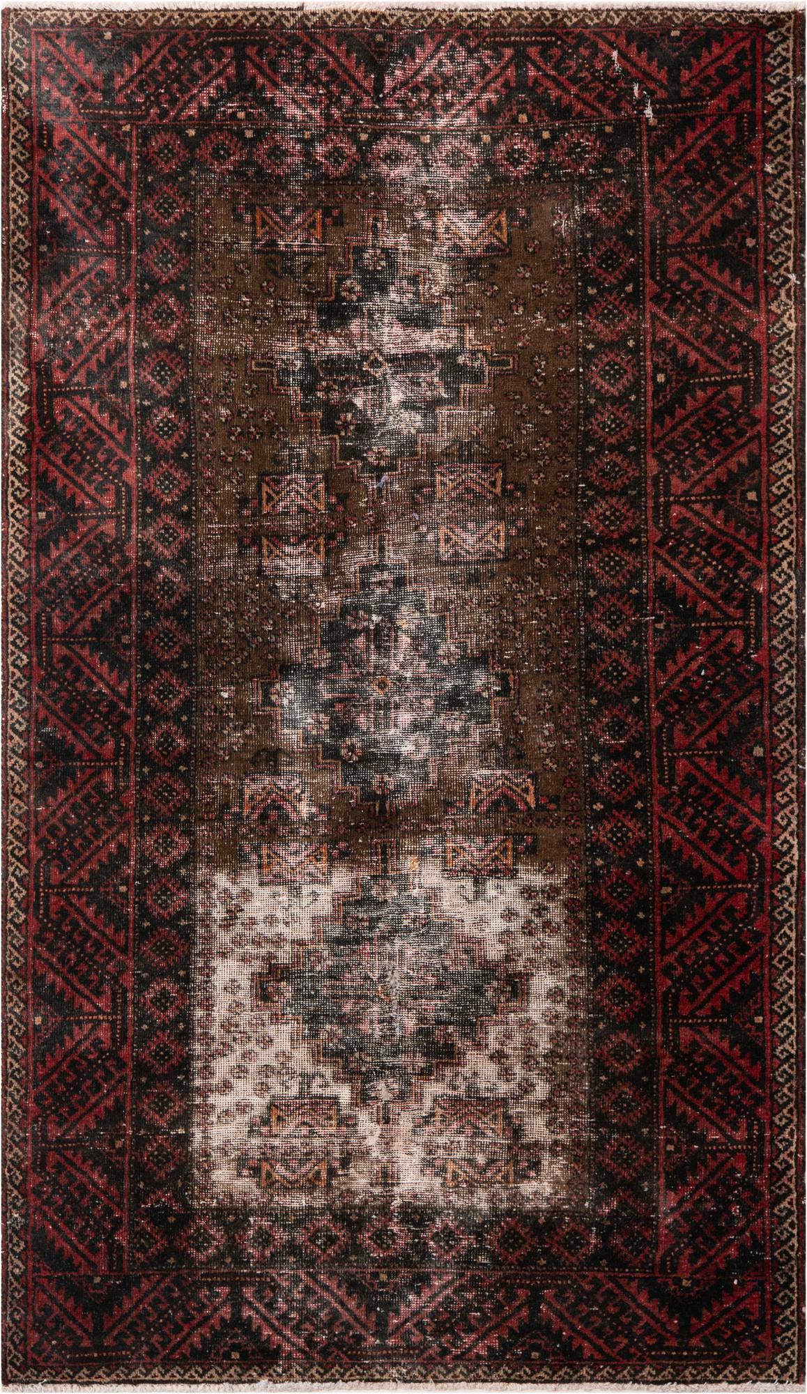 3' 9 x 6' 4 Hand Knotted Ultra Vintage Persian Wool Rug