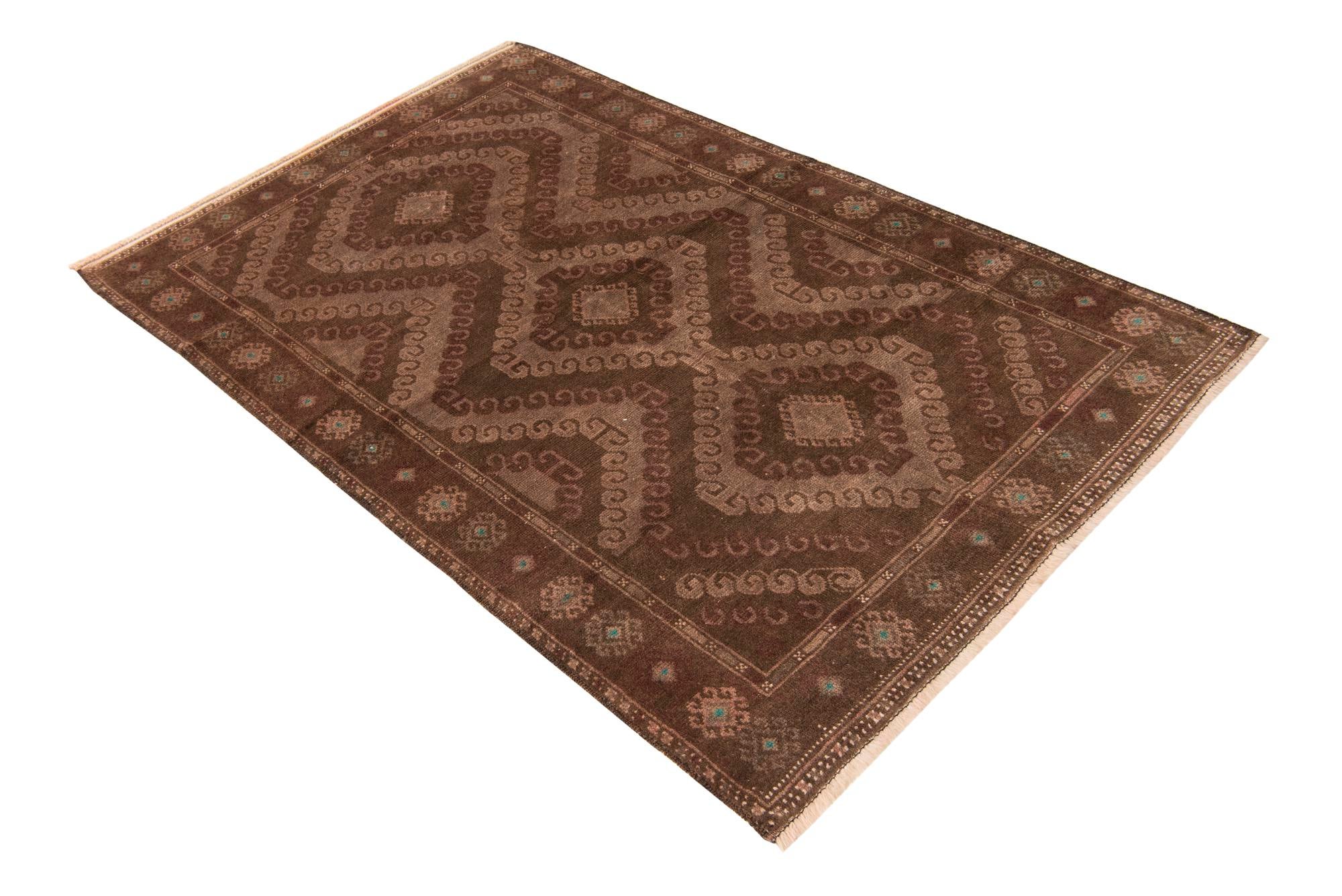 3' 9 x 6' 2 Hand Knotted Ultra Vintage Persian Wool Rug