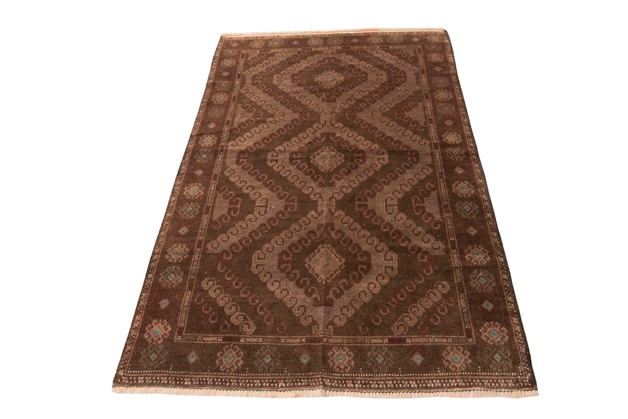 3' 9 x 6' 2 Hand Knotted Ultra Vintage Persian Wool Rug