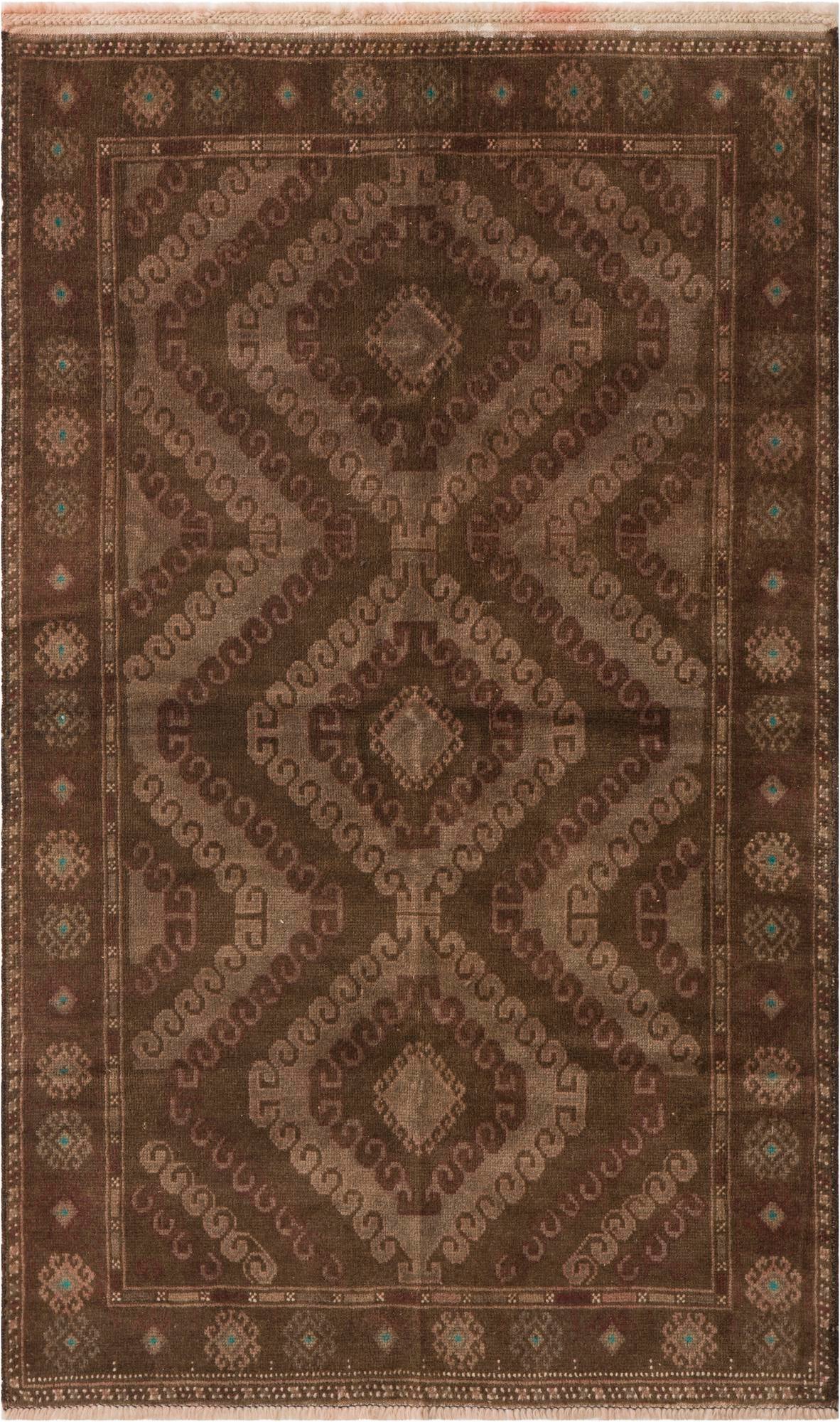 3' 9 x 6' 2 Hand Knotted Ultra Vintage Persian Wool Rug