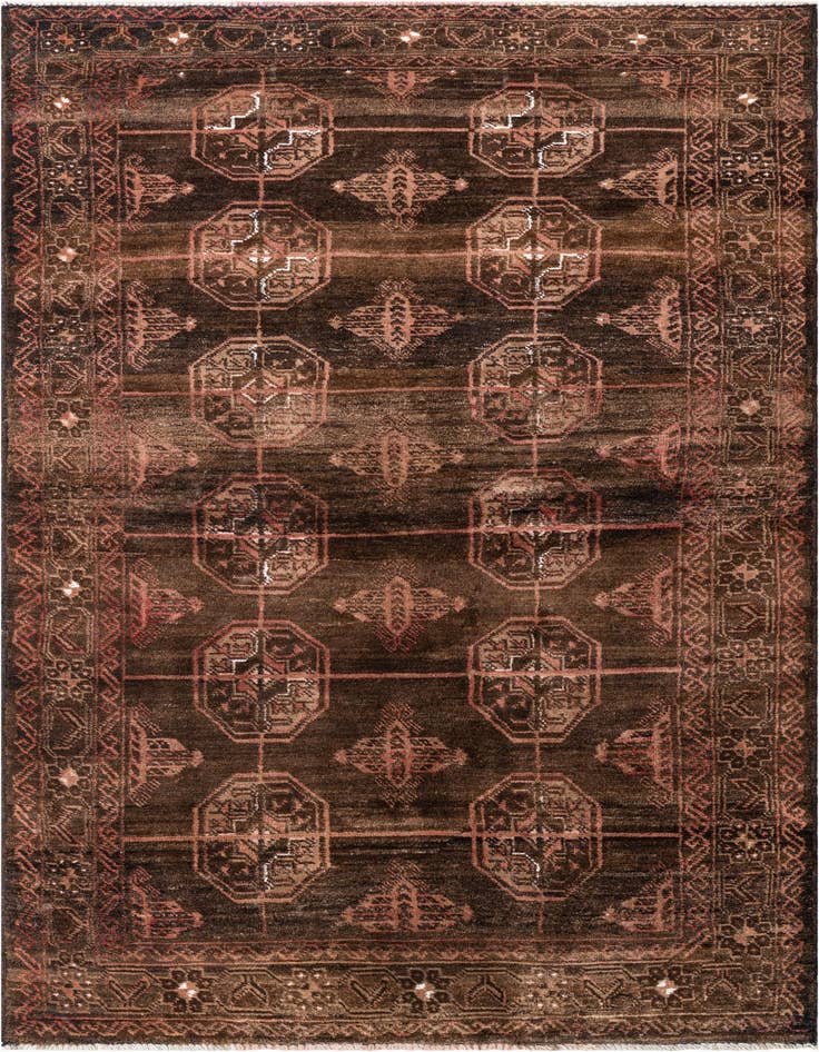 Detail image of 3' 7 x 6' 4 Hand Knotted Ultra Vintage Persian Wool Rug