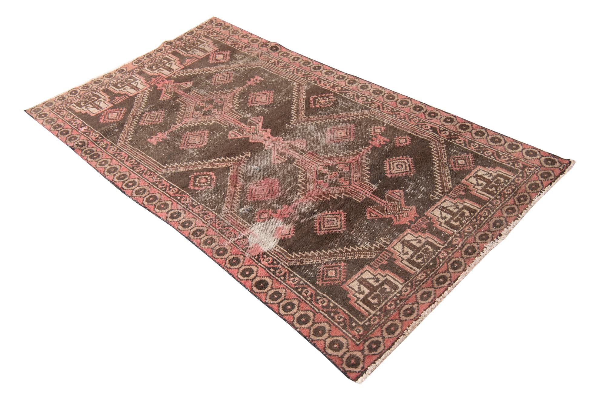 3' 8 x 6' 7 Hand Knotted Ultra Vintage Persian Wool Rug