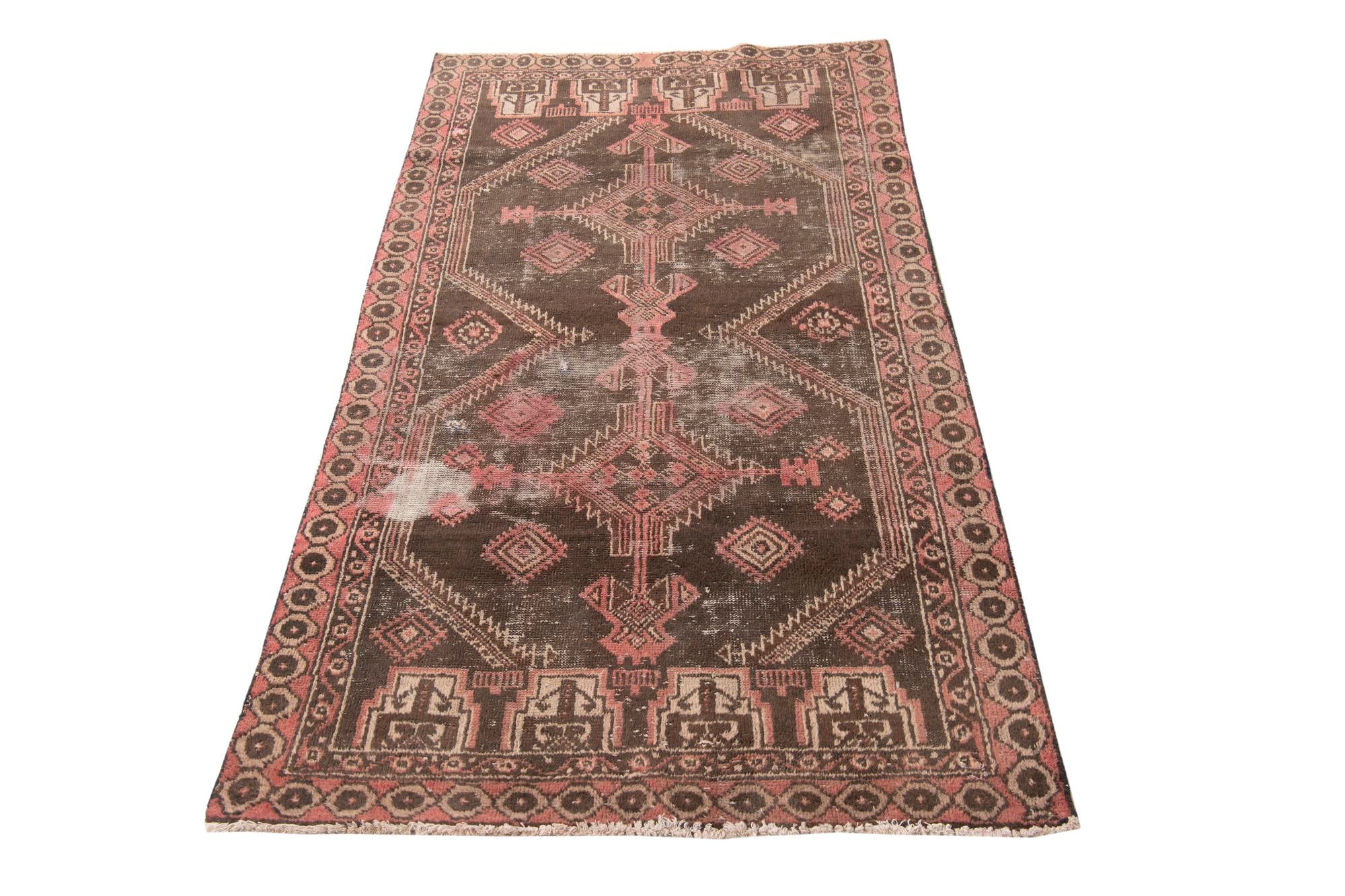 3' 8 x 6' 7 Hand Knotted Ultra Vintage Persian Wool Rug