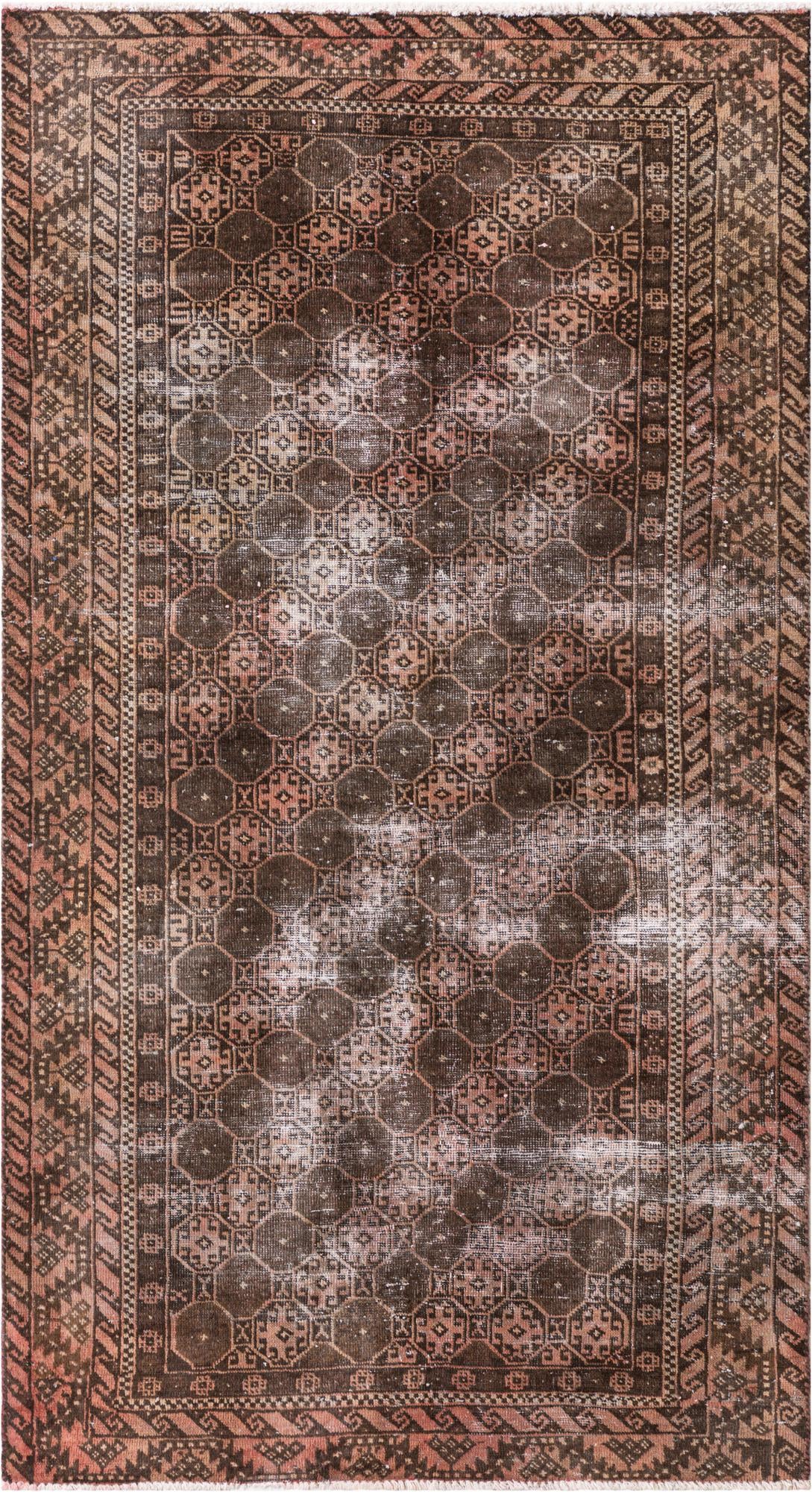 3' 6 x 6' 3 Hand Knotted Ultra Vintage Persian Wool Rug