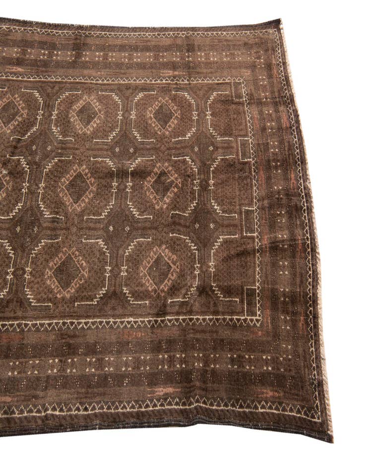 Detail image of 3' 7 x 6' 9  Hand Knotted Ultra Vintage Persian Wool Rug