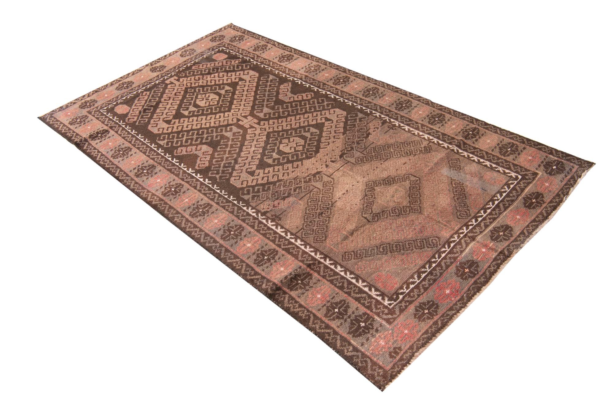 3' 4 x 6' 1 Hand Knotted Ultra Vintage Persian Wool Rug