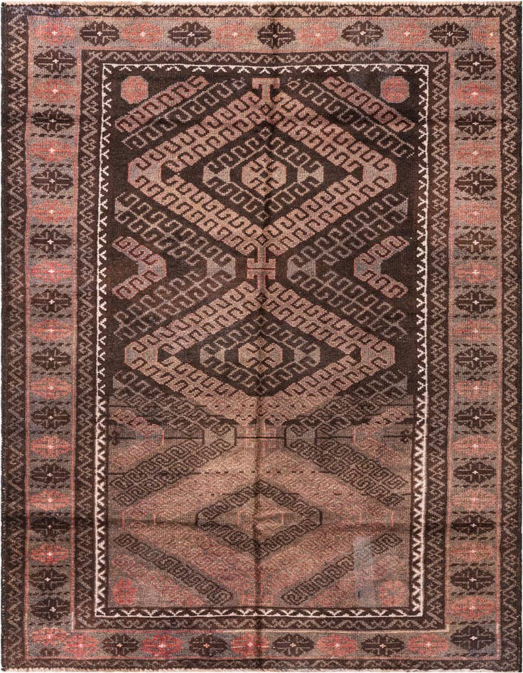 Detail image of 3' 4 x 6' 1 Hand Knotted Ultra Vintage Persian Wool Rug