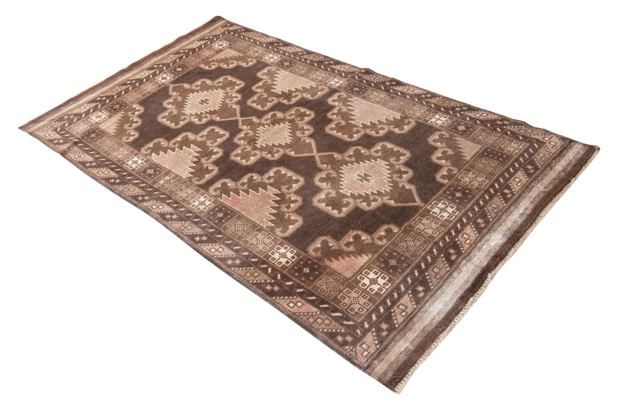 3' 5 x 6' 3 Hand Knotted Ultra Vintage Persian Wool Rug