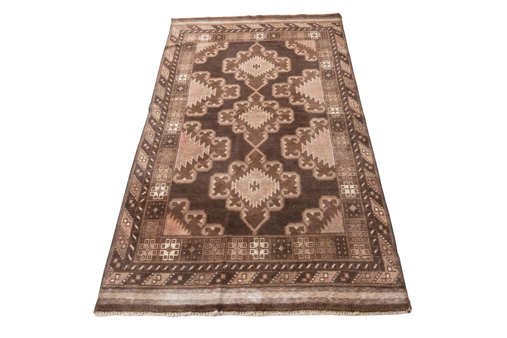 3' 5 x 6' 3 Hand Knotted Ultra Vintage Persian Wool Rug