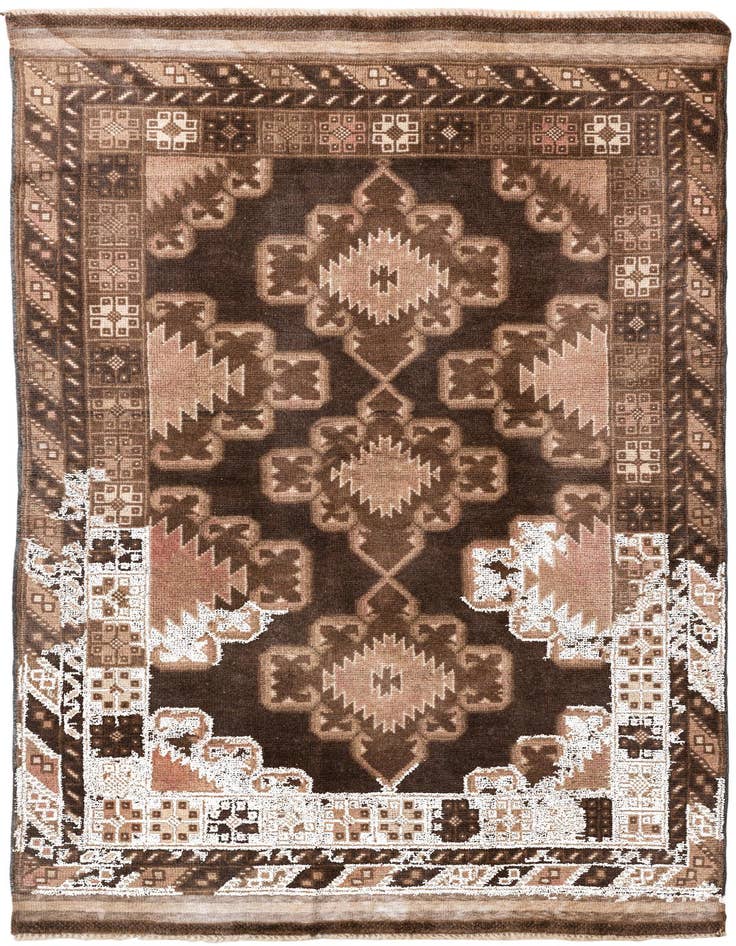 Detail image of 3' 5 x 6' 3 Hand Knotted Ultra Vintage Persian Wool Rug