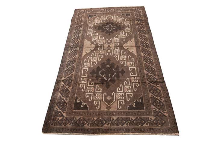 3' 7 x 6' 8 Hand Knotted Ultra Vintage Persian Wool Rug