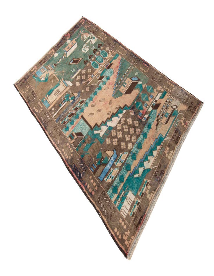 Detail image of 3' 10 x 6' 3  Hand Knotted Ultra Vintage Persian Wool Rug