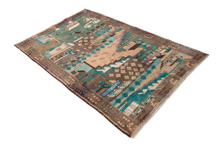 3' 10 x 6' 3 Hand Knotted Ultra Vintage Persian Wool Rug