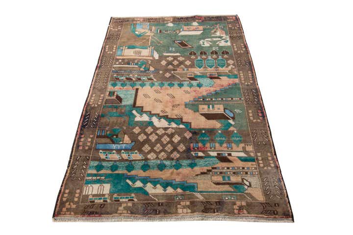 3' 10 x 6' 3 Hand Knotted Ultra Vintage Persian Wool Rug