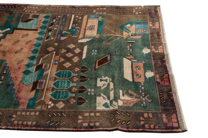 3' 10 x 6' 3 Hand Knotted Ultra Vintage Persian Wool Rug