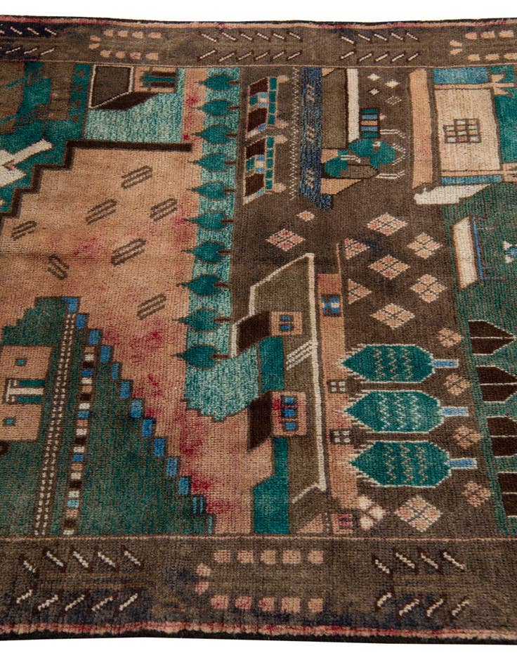 Detail image of 3' 10 x 6' 3  Hand Knotted Ultra Vintage Persian Wool Rug