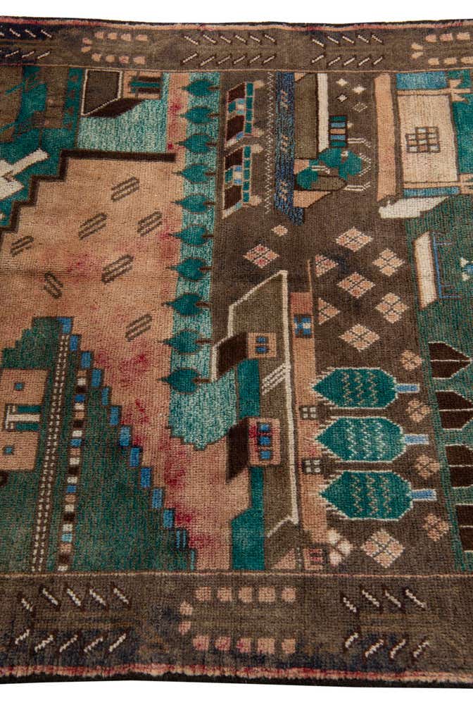 3' 10 x 6' 3 Hand Knotted Ultra Vintage Persian Wool Rug