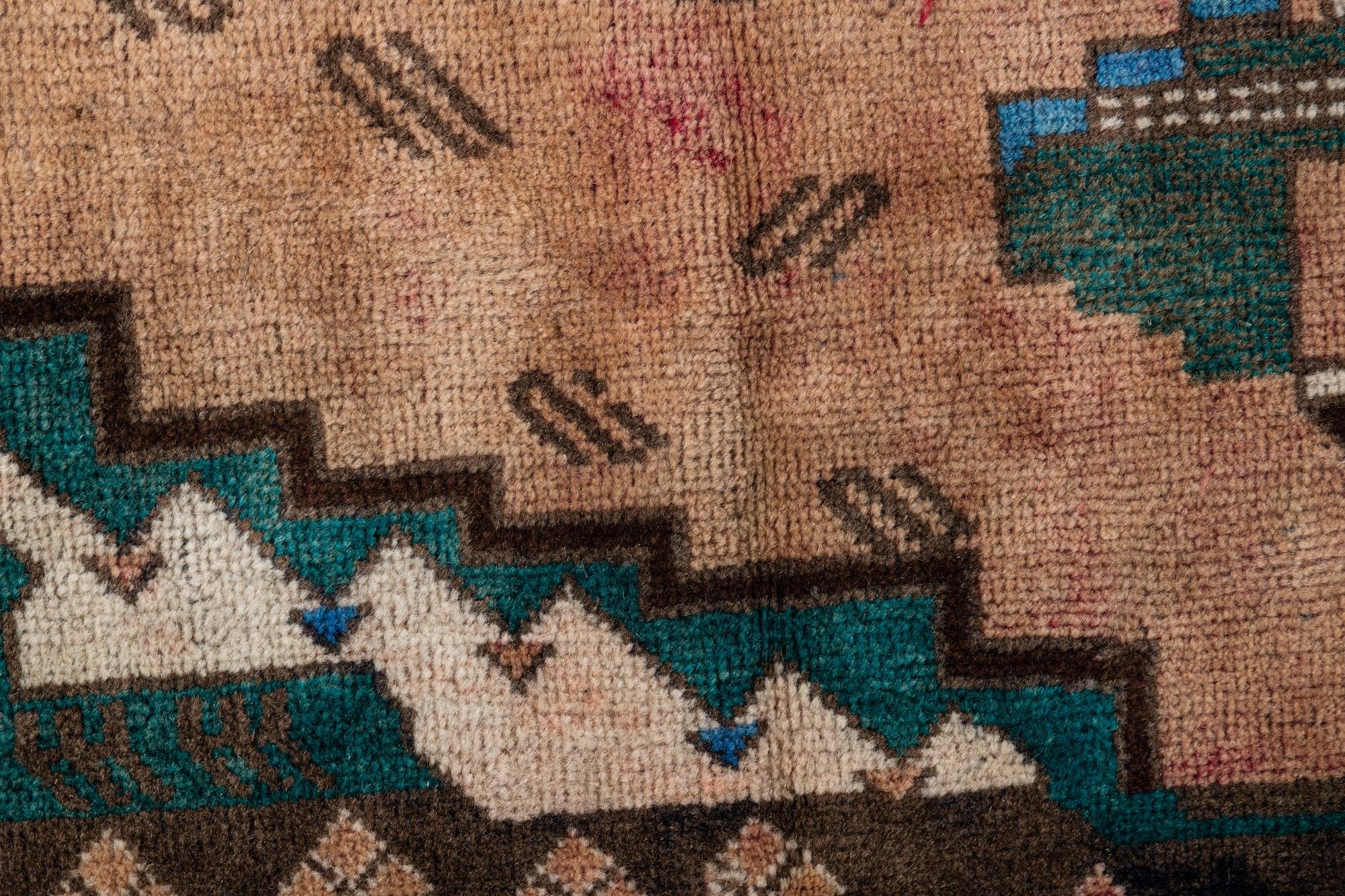 3' 10 x 6' 3 Hand Knotted Ultra Vintage Persian Wool Rug