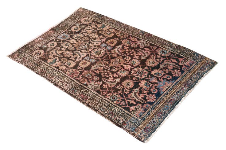 Detail image of 2' 9 x 4' Hand Knotted Ultra Vintage Persian Wool Rug