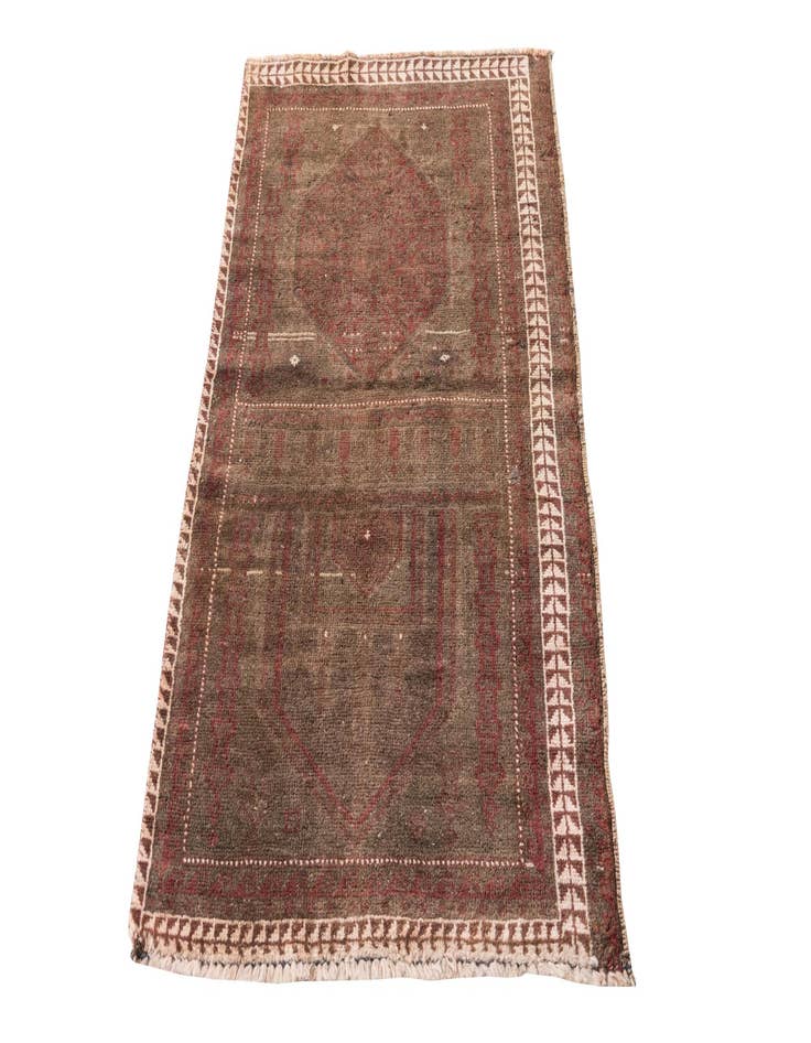 Detail image of 2' 7 x 4' 5  Hand Knotted Ultra Vintage Persian Wool Rug