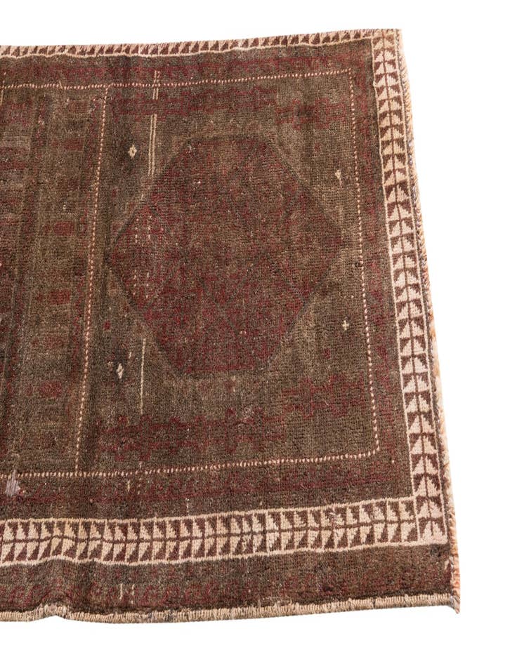 Detail image of 2' 7 x 4' 5  Hand Knotted Ultra Vintage Persian Wool Rug