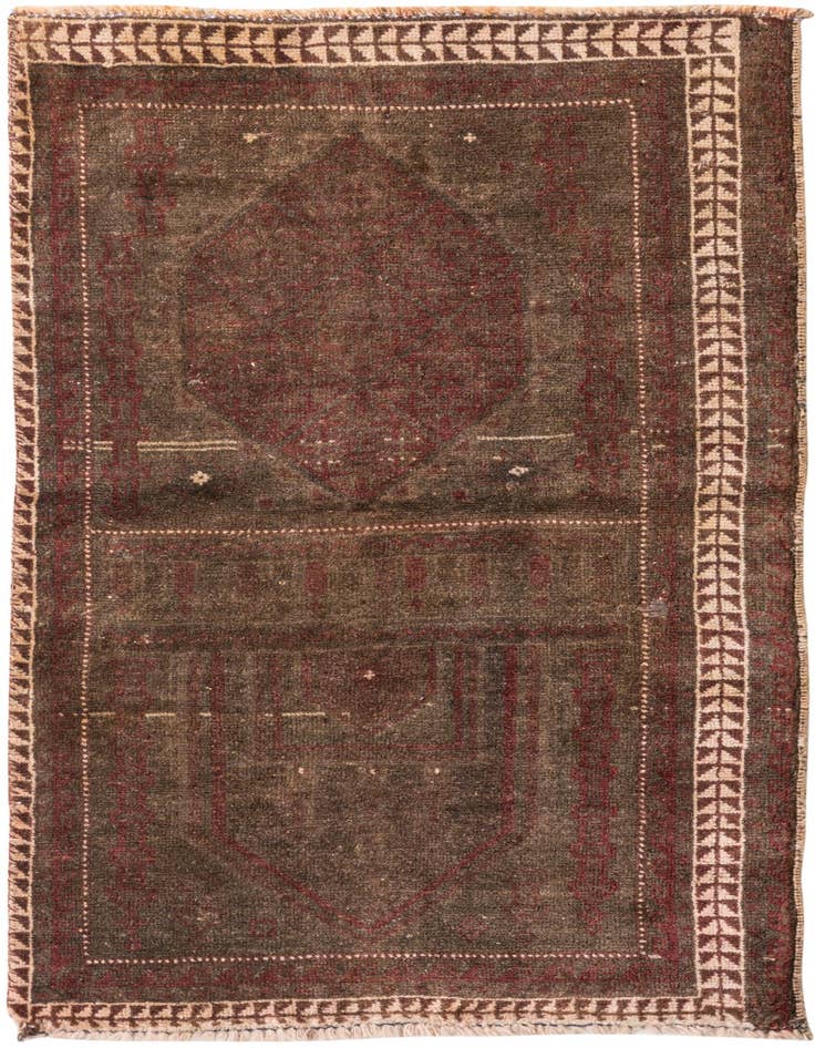 Detail image of 2' 7 x 4' 5 Hand Knotted Ultra Vintage Persian Wool Rug