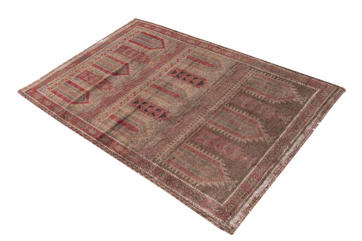 Detail image of 3' 2 x 4' 8 Hand Knotted Ultra Vintage Persian Wool Rug