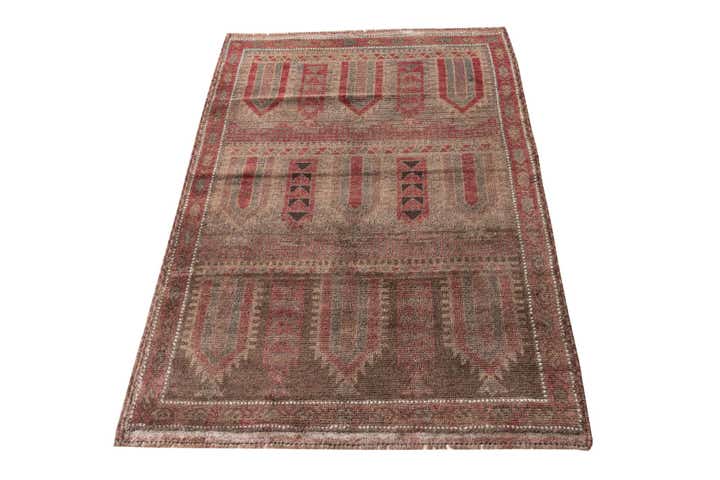 3' 2 x 4' 8 Hand Knotted Ultra Vintage Persian Wool Rug