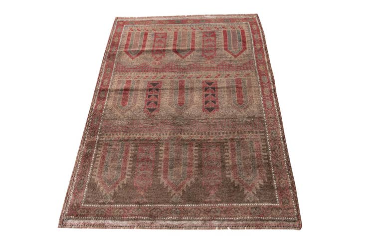 Detail image of 3' 2 x 4' 8 Hand Knotted Ultra Vintage Persian Wool Rug