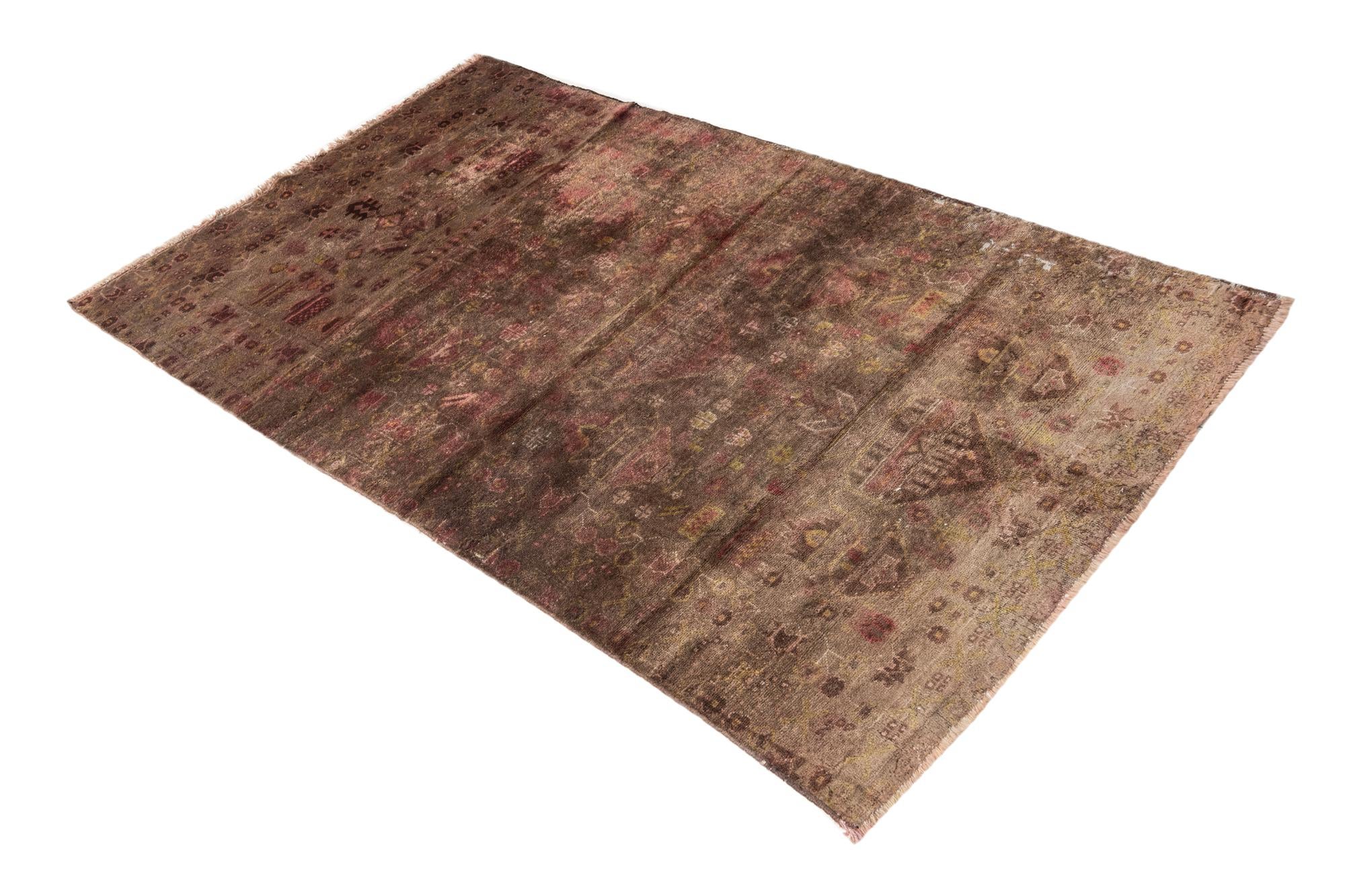 3' 7 x 6' Hand Knotted Ultra Vintage Persian Wool Rug