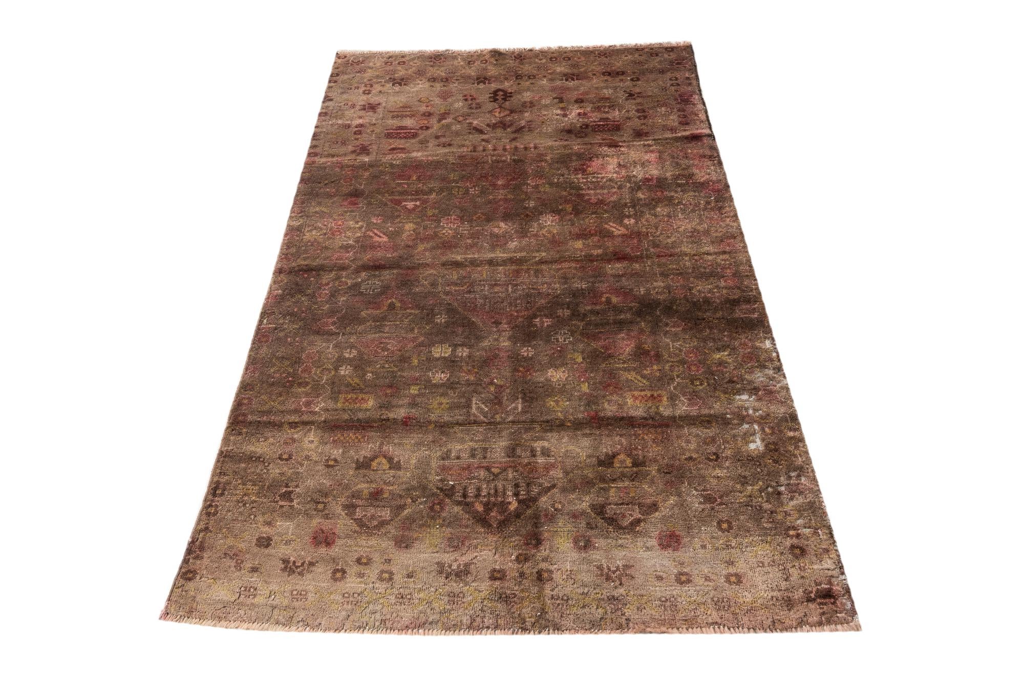 3' 7 x 6' Hand Knotted Ultra Vintage Persian Wool Rug