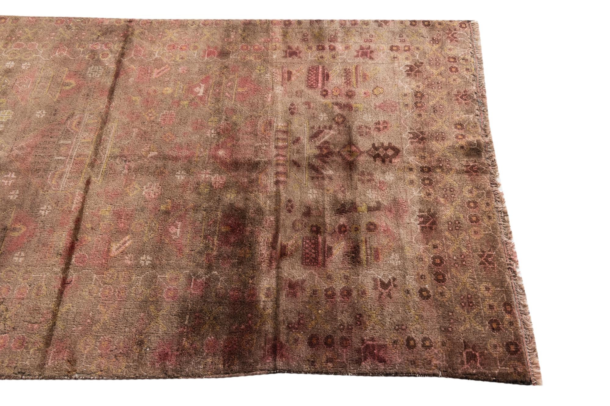 3' 7 x 6' Hand Knotted Ultra Vintage Persian Wool Rug