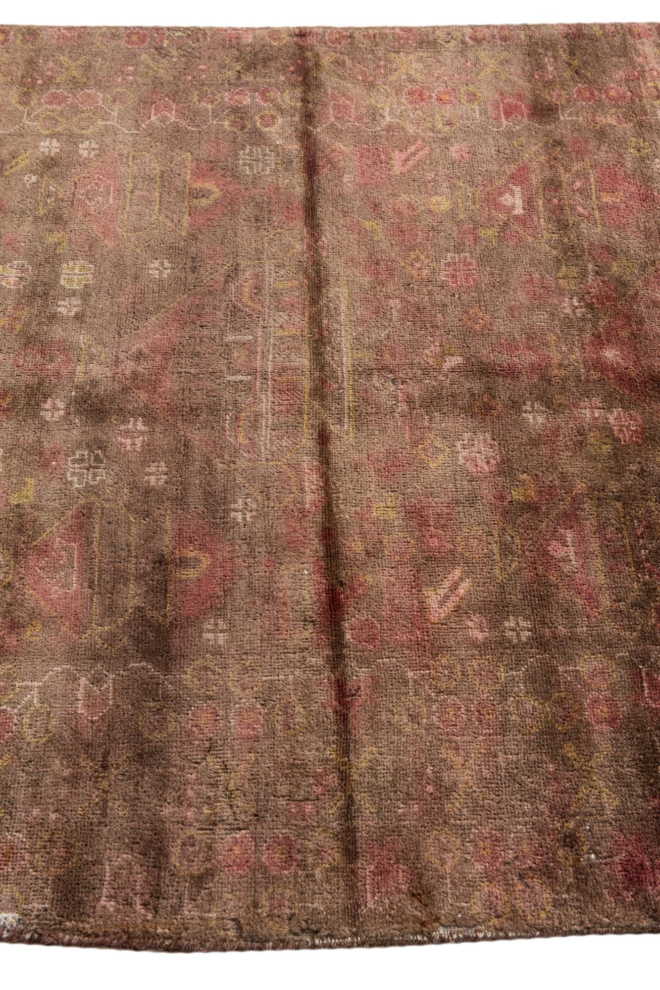 3' 7 x 6' Hand Knotted Ultra Vintage Persian Wool Rug