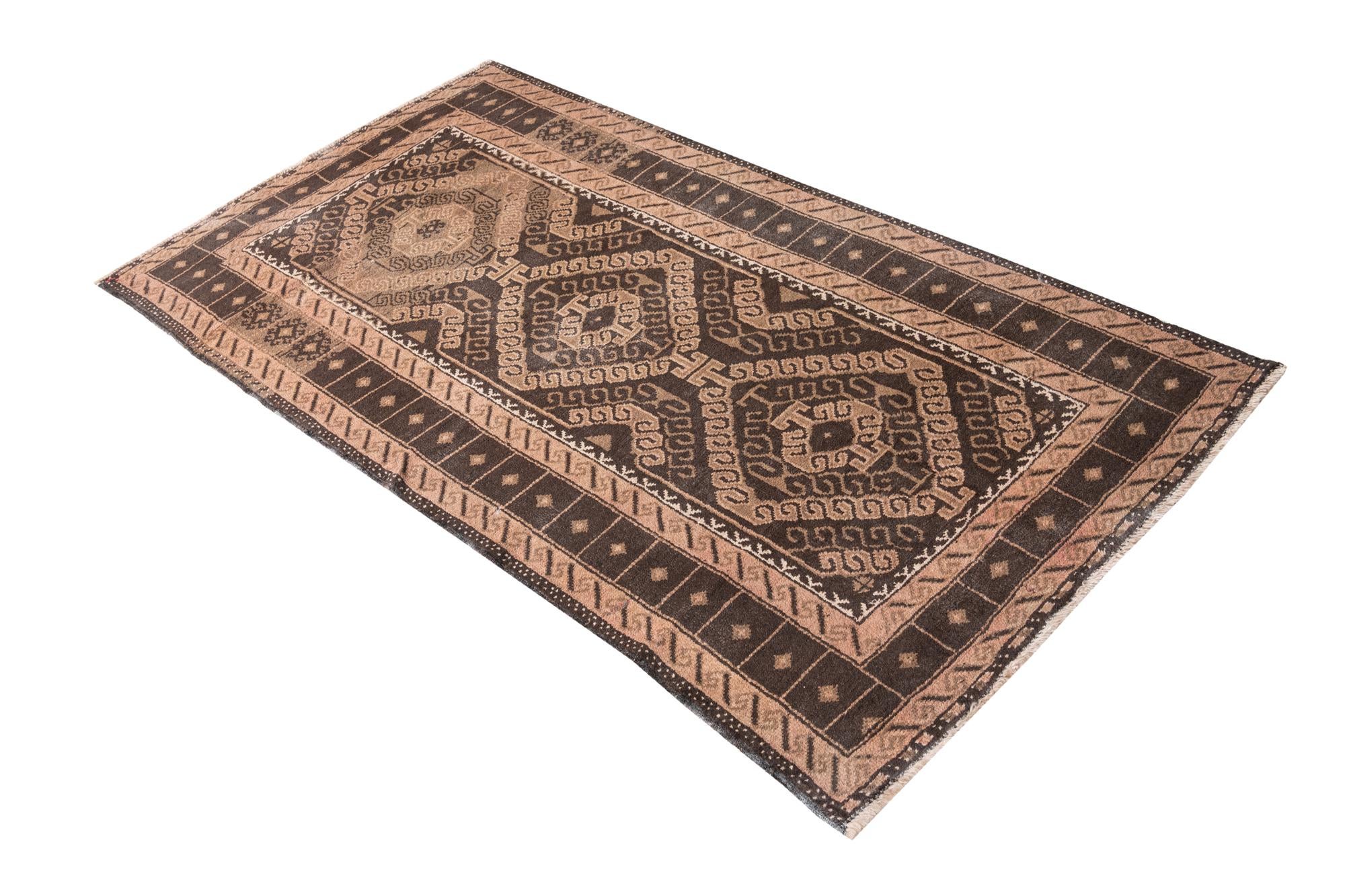 3' 4 x 6' 3 Hand Knotted Ultra Vintage Persian Wool Rug